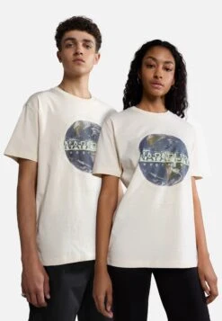 Napapijri Daule - T-Shirt Imprimé - Whitecap Gray