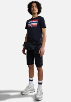 Napapijri Zamora - T-Shirt Imprimé - Blu Marine