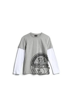 Napapijri S-Boreale - T-Shirt À Manches Longues - Medium Grey Melange