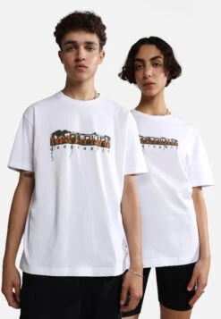 Napapijri S-Pajas Ss - T-Shirt Imprimé - Bright White