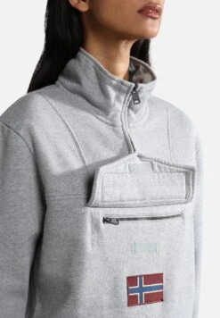 Napapijri Burgee Zip - Sweatshirt - Medium Grey Melange 9 Napapijri Burgee Zip - Sweatshirt - Medium Grey Melange -Napapijri 3bfc83a8681944c783d869ac767a1574