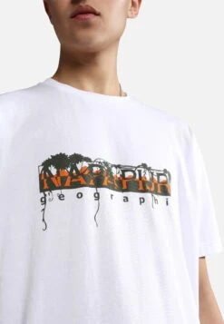 Napapijri S-Pajas Ss - T-Shirt Imprimé - Bright White -Napapijri 43792f7b84aa4372ae682be5db5752de