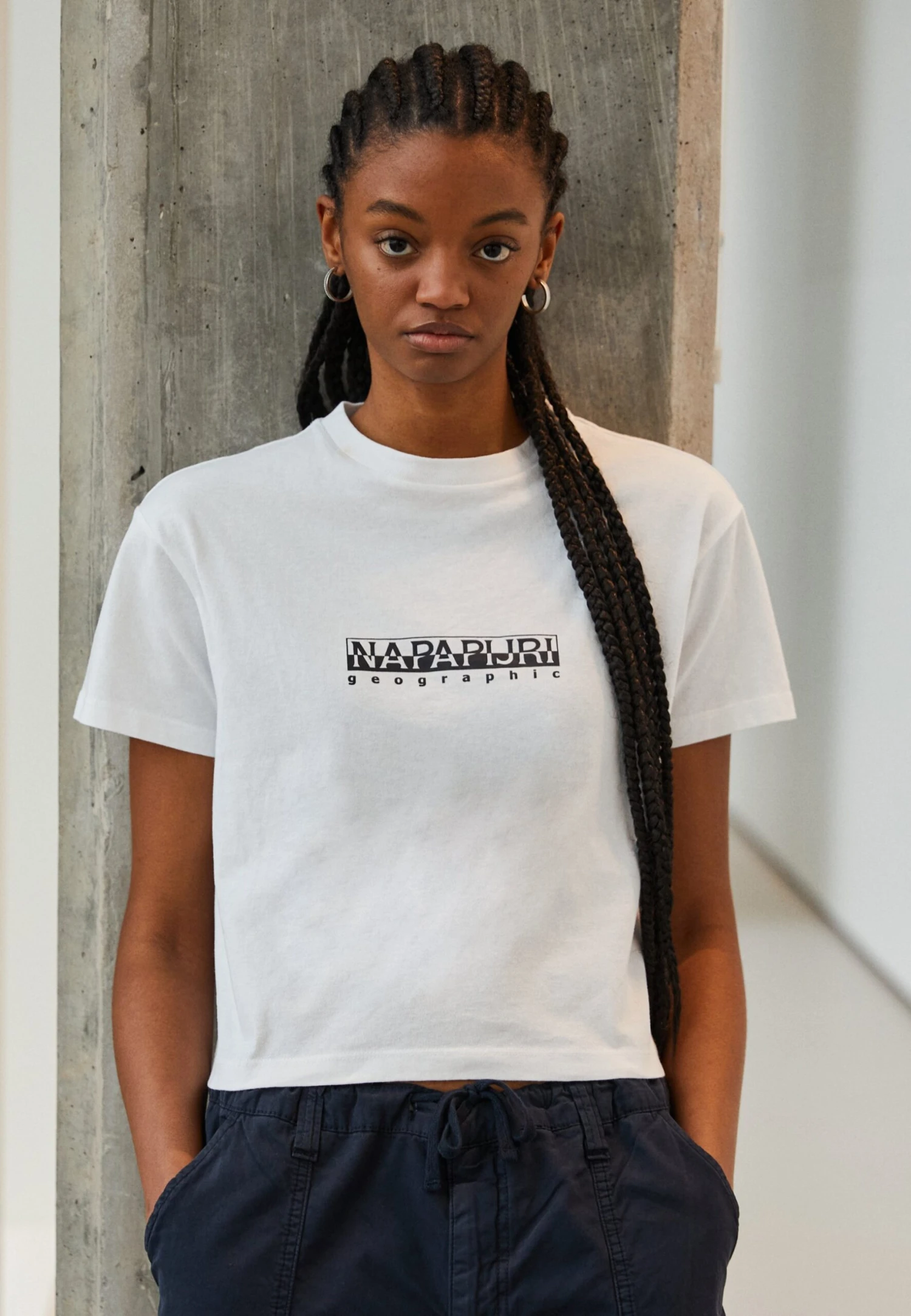 Napapijri Box Crop - T-Shirt Imprimé - Bright White 1 Napapijri Box Crop - T-Shirt Imprimé - Bright White
