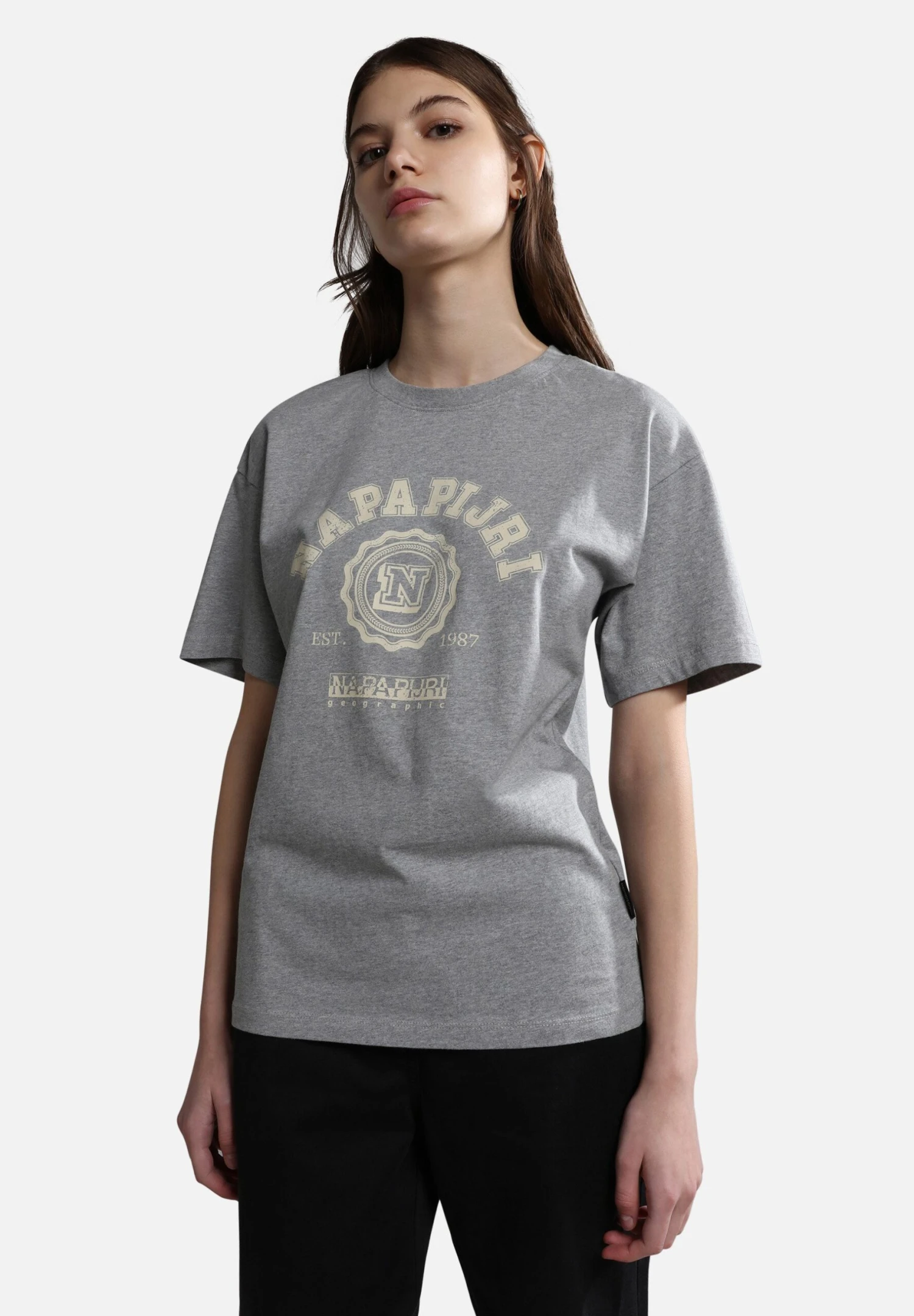 Napapijri Moreno - T-Shirt Imprimé - Medium Grey Melange 1 Napapijri Moreno - T-Shirt Imprimé - Medium Grey Melange