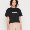 Napapijri Box Crop - T-Shirt Imprimé - Black