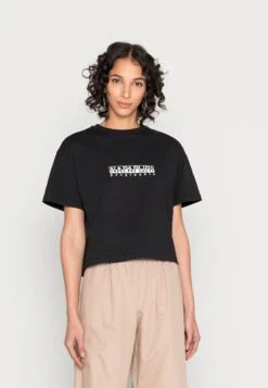 Napapijri Box Crop - T-Shirt Imprimé - Black