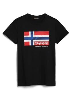 Napapijri Zamora - T-Shirt Imprimé - Black -Napapijri af1fe9e4b1814aeca332aa798e674e69