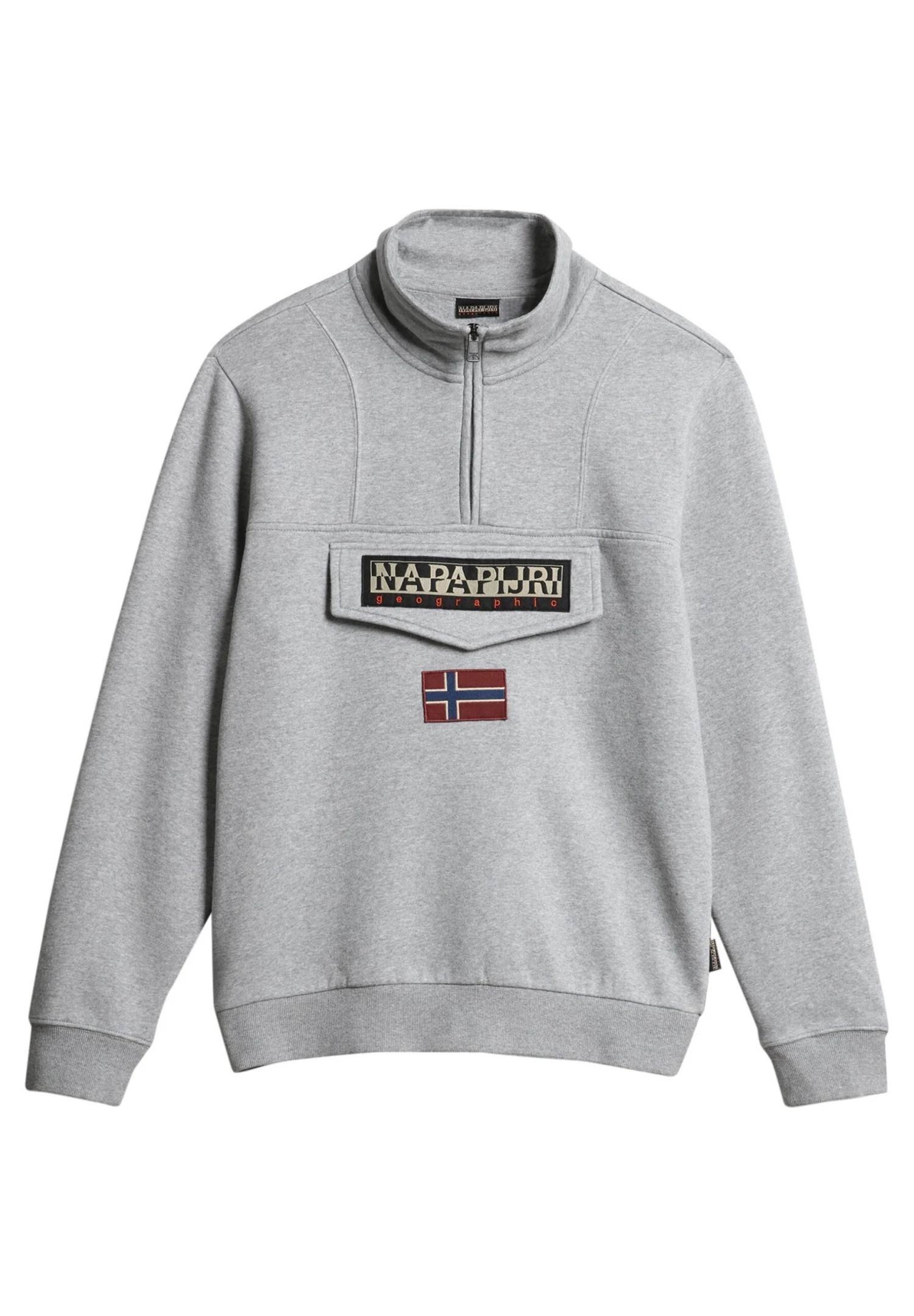 Napapijri Burgee Zip - Sweatshirt - Medium Grey Melange 6 Napapijri Burgee Zip - Sweatshirt - Medium Grey Melange – Image 6
